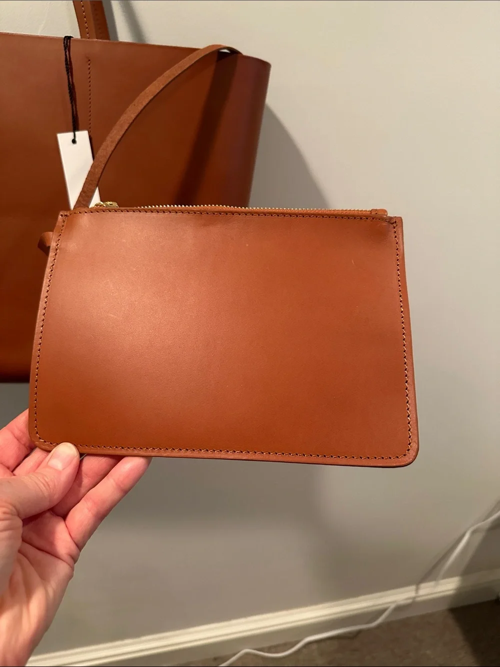 Ann Mashburn Large Camel Leather Soft Tote